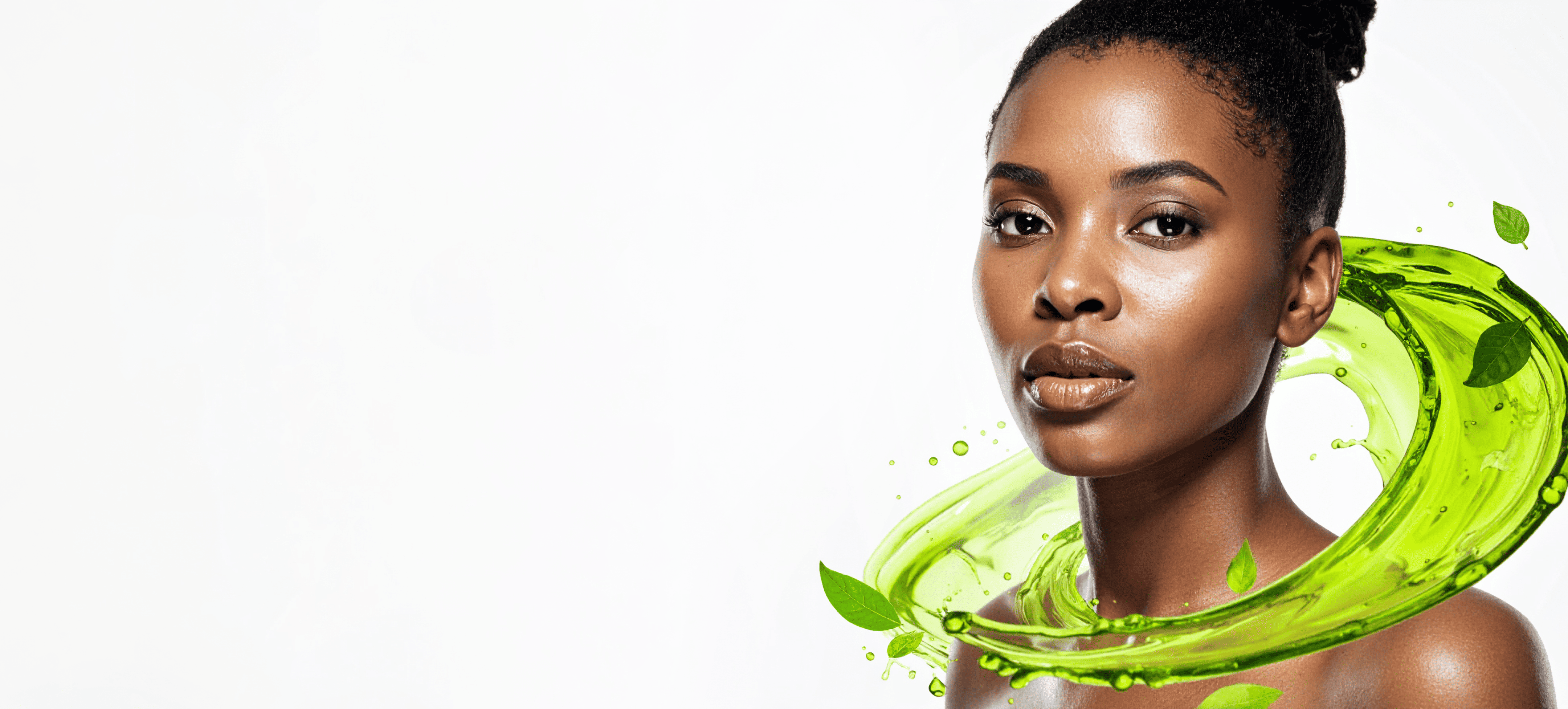 Woman with natural beauty products