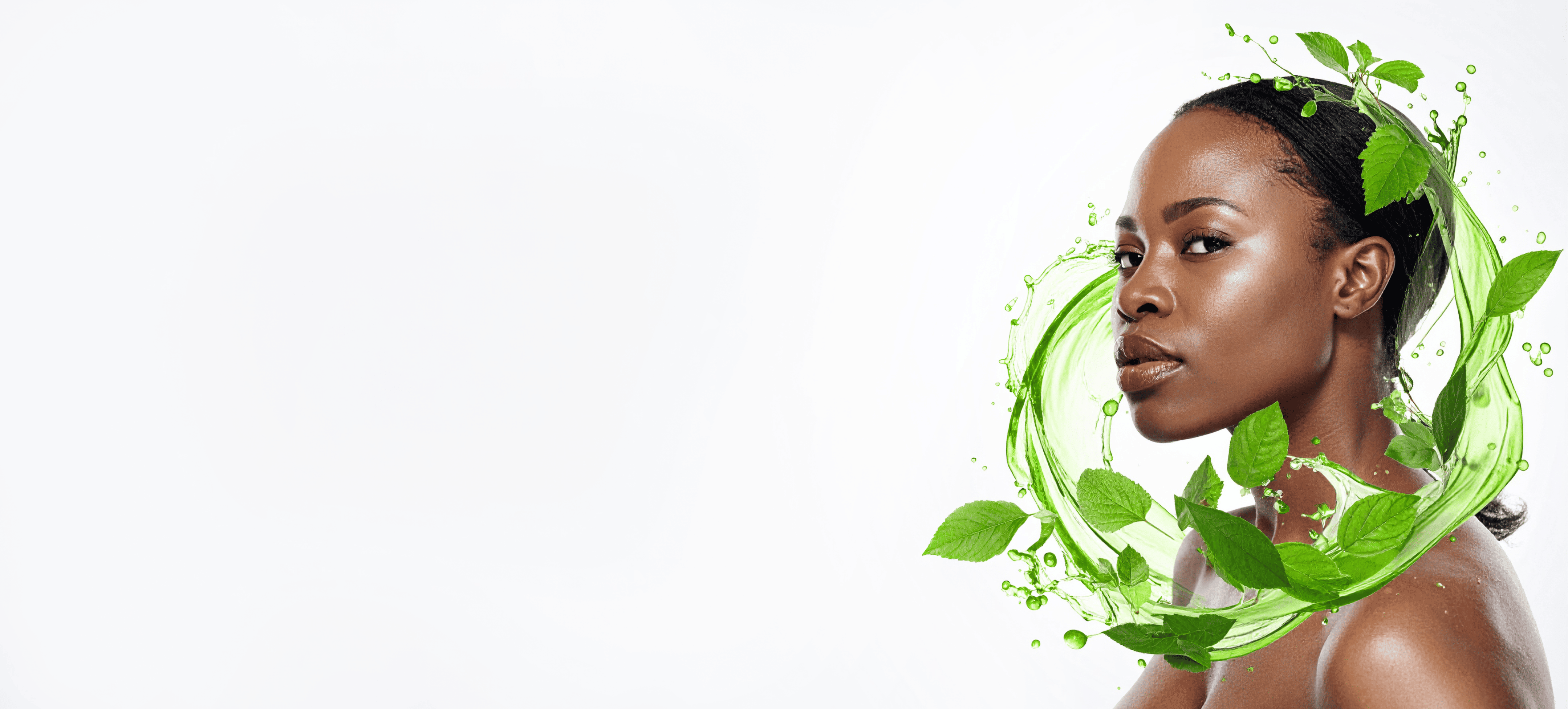 Woman with natural beauty products