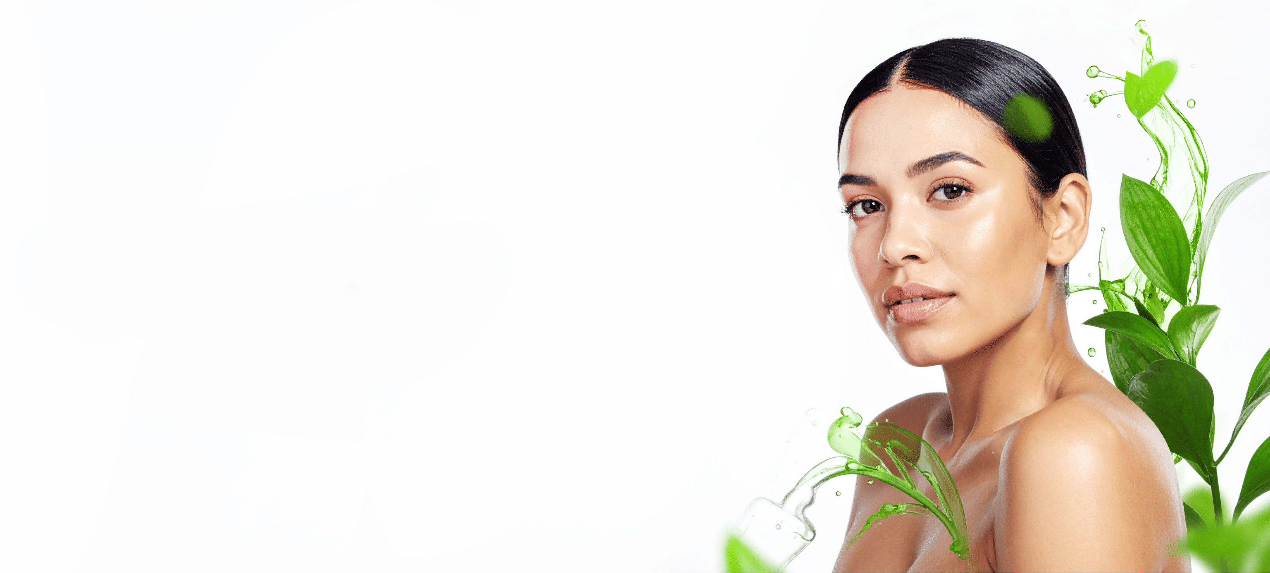 Woman with natural beauty products